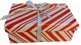 Gift-wrapped shoebox